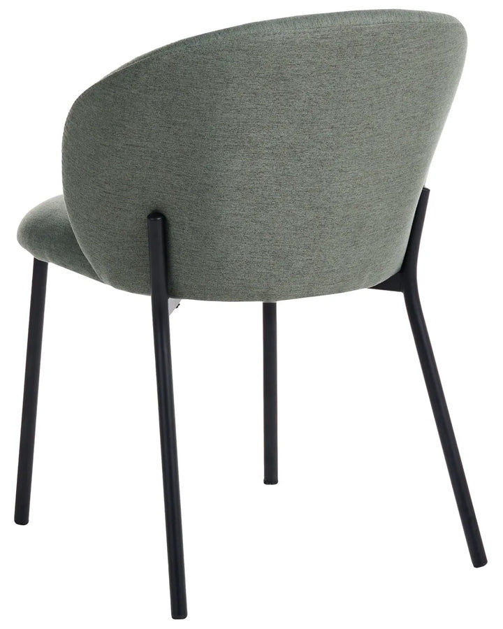 Set of 2 Dining Chairs Fabric Green Arfsten