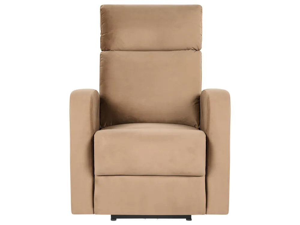 Electric Recliner Living Room Set 3 Seater Velvet Light Brown Beetner