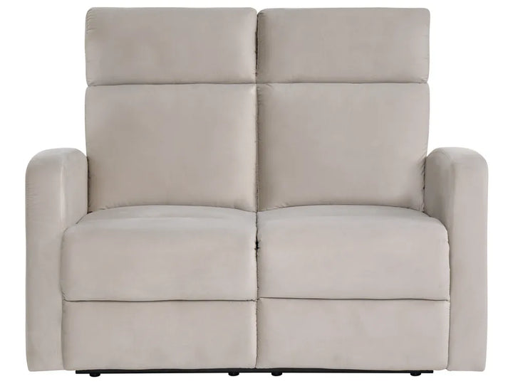Electric Recliner Living Room Set 3 Seater Velvet Beige Beetner
