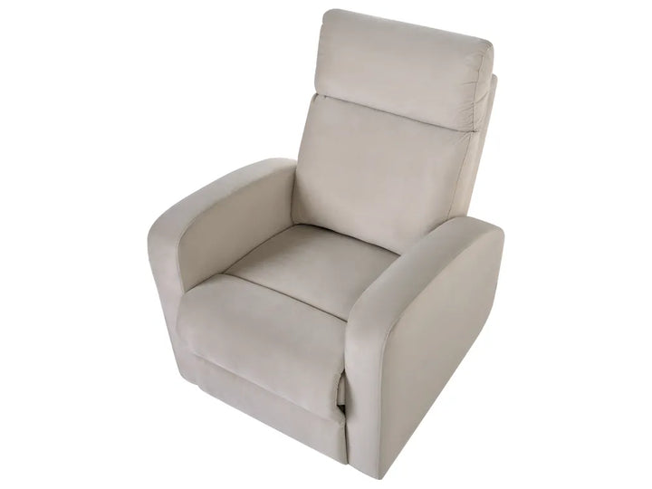 Electric Recliner Living Room Set 3 Seater Velvet Beige Beetner