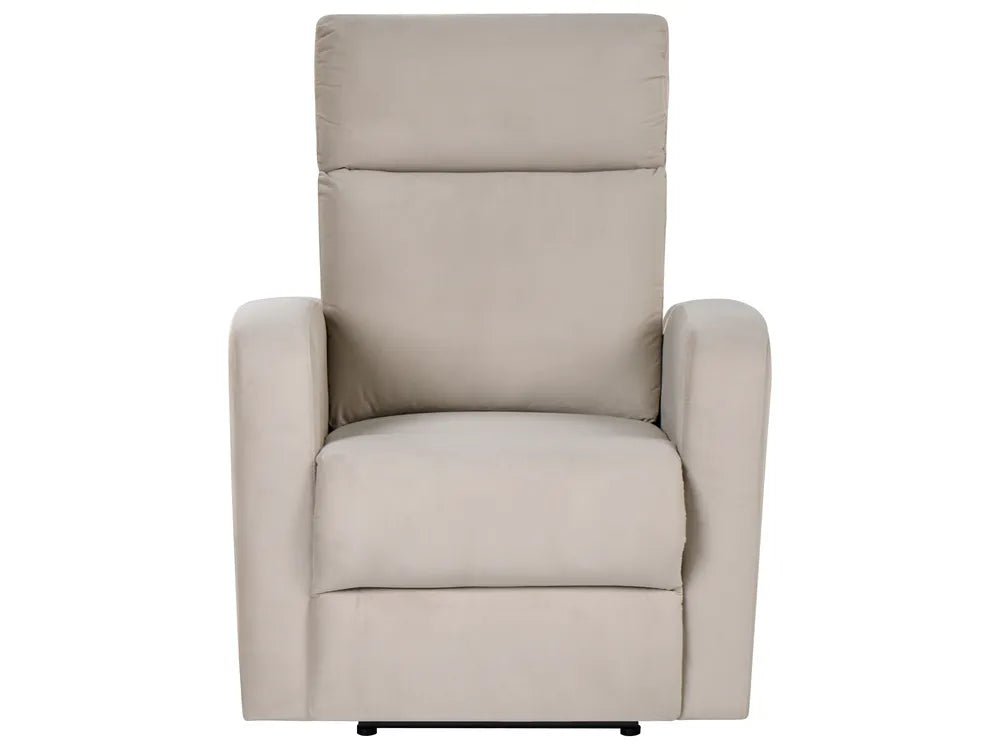 Electric Recliner Living Room Set 3 Seater Velvet Beige Beetner