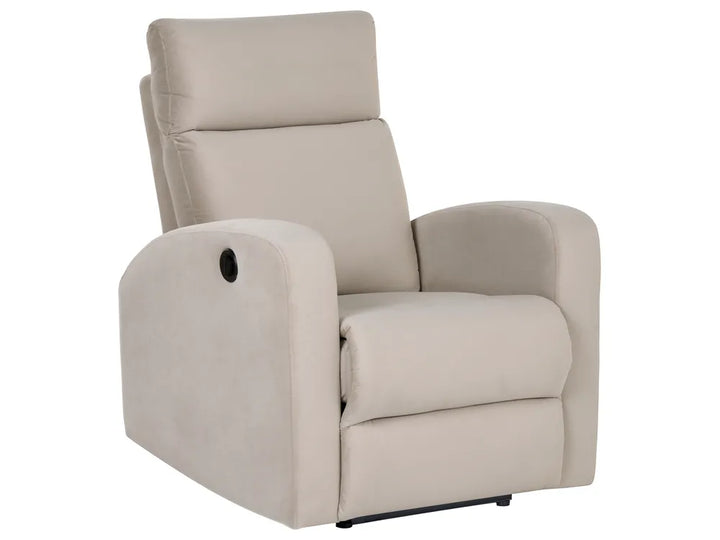 Electric Recliner Living Room Set 3 Seater Velvet Beige Beetner