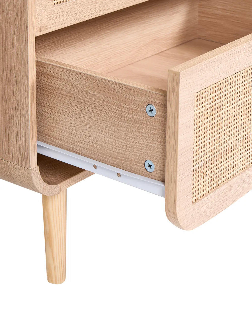 2 Drawer Bedside Table Light Brown Nataysha