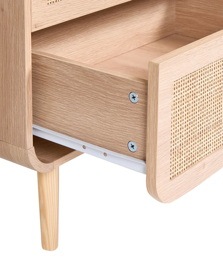 2 Drawer Bedside Table Light Brown Nataysha