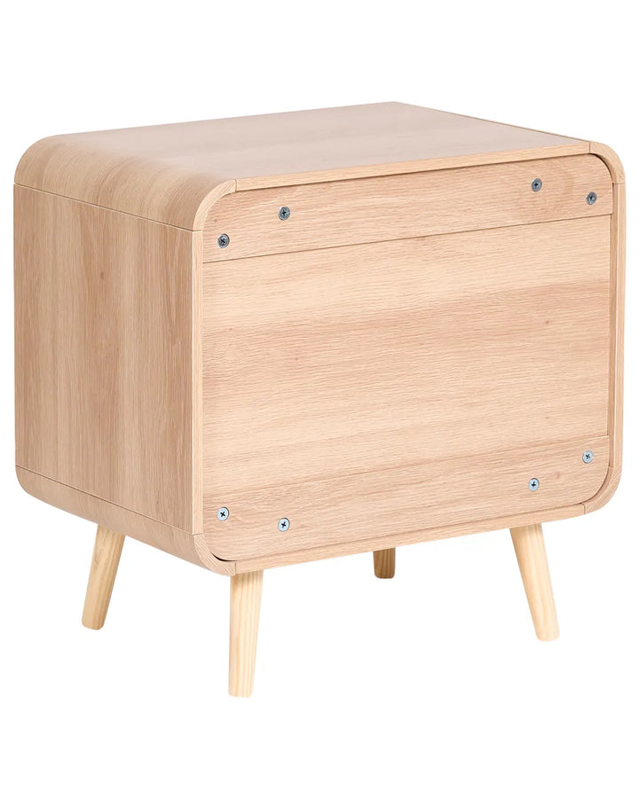 2 Drawer Bedside Table Light Brown Nataysha