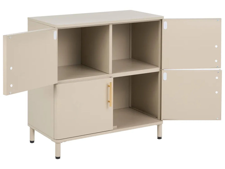 4 Door Sideboard Metal Beige Wilroy