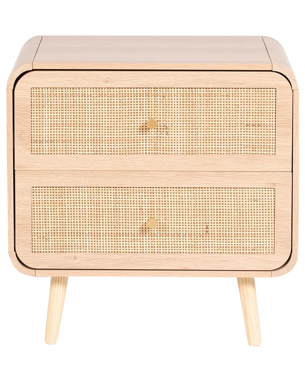 2 Drawer Bedside Table Light Brown Nataysha