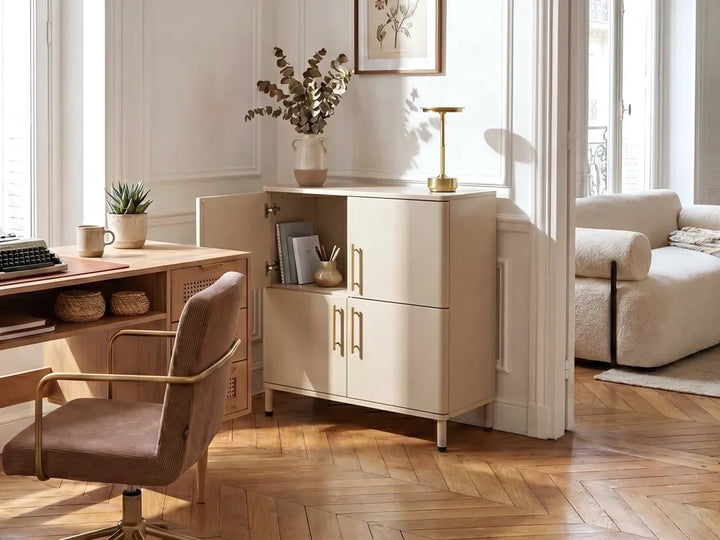4 Door Sideboard Metal Beige Wilroy