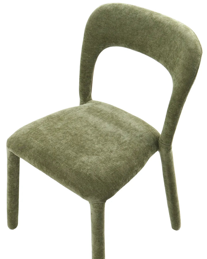 Set of 2 Chairs Chenille Green Fiama