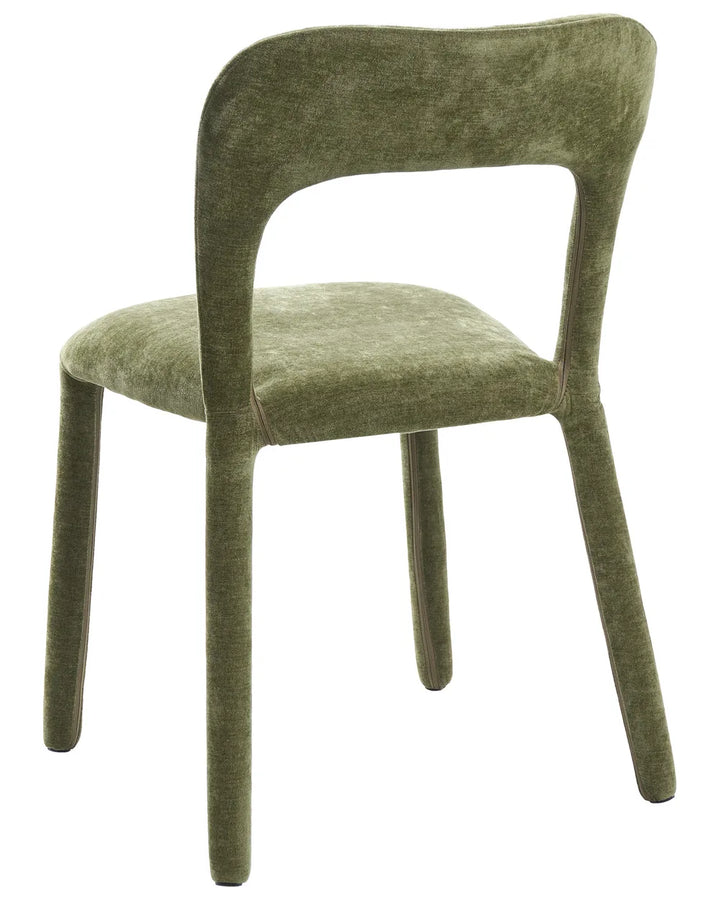 Set of 2 Chairs Chenille Green Fiama