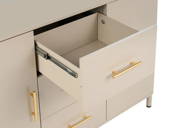 Sideboard with Drawers Metal Beige Wilroy