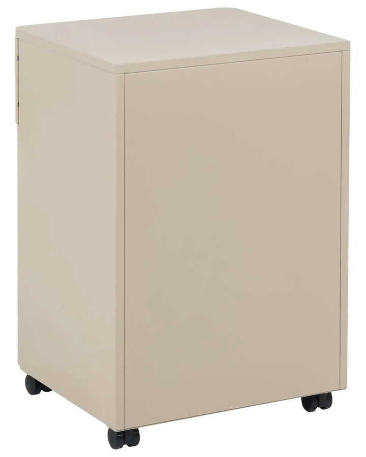 1 Drawer Bedside Table Metal Beige Wilroy