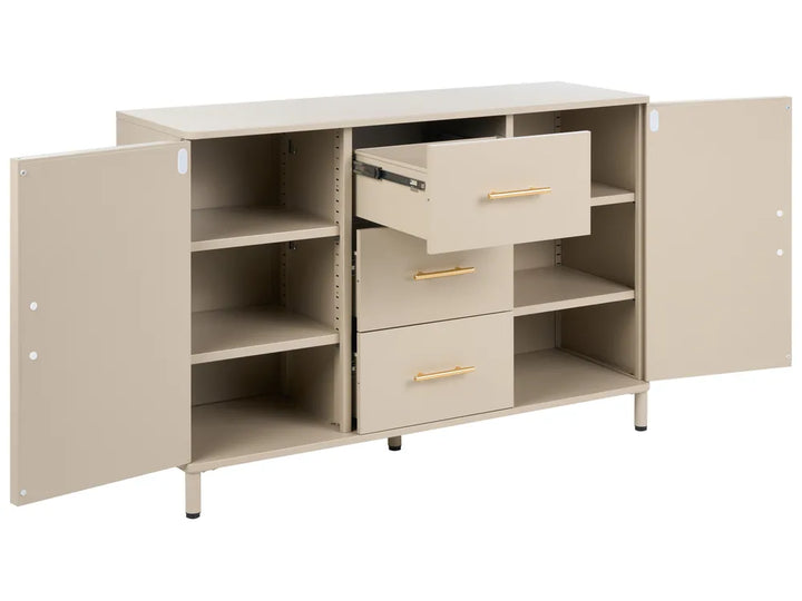 Sideboard with Drawers Metal Beige Wilroy