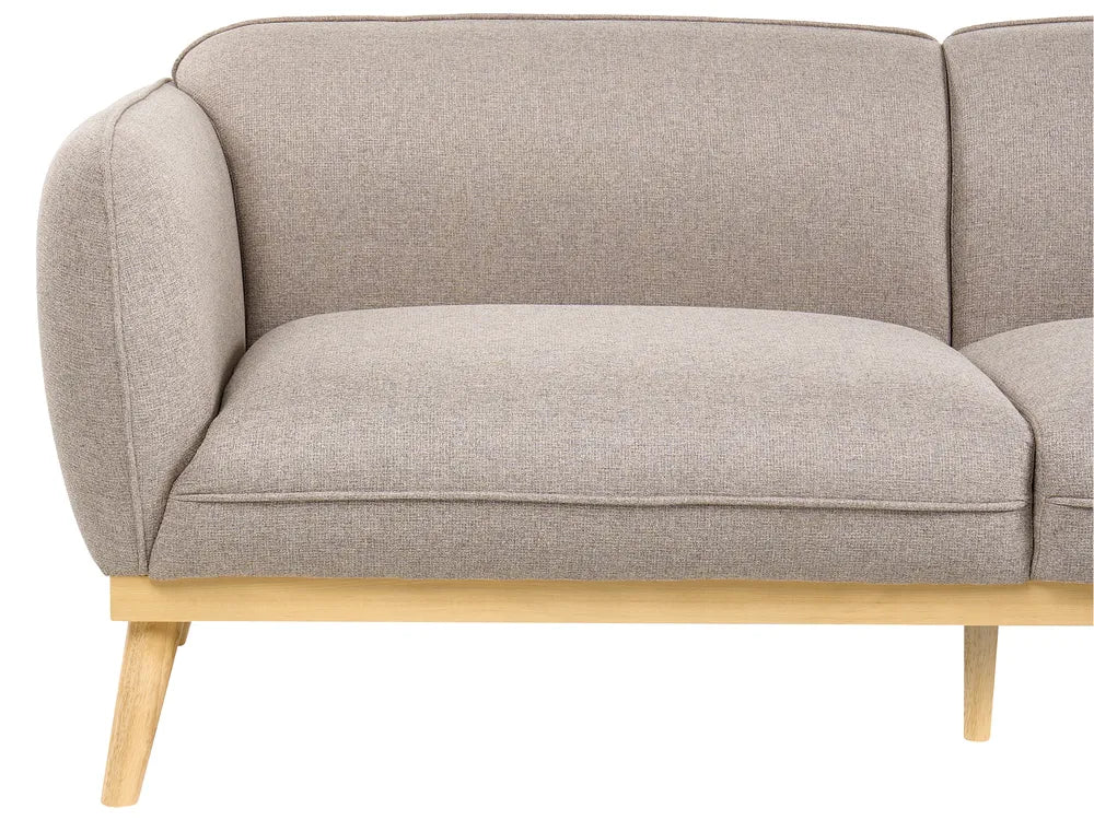 Sofa 3 Seater Fabric Light Brown George