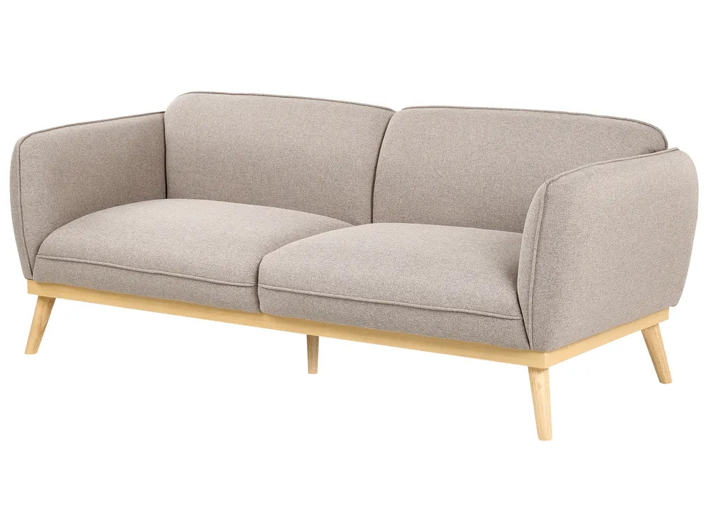 Sofa 3 Seater Fabric Light Brown George