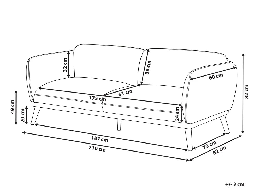 Sofa 3 Seater Fabric Black George
