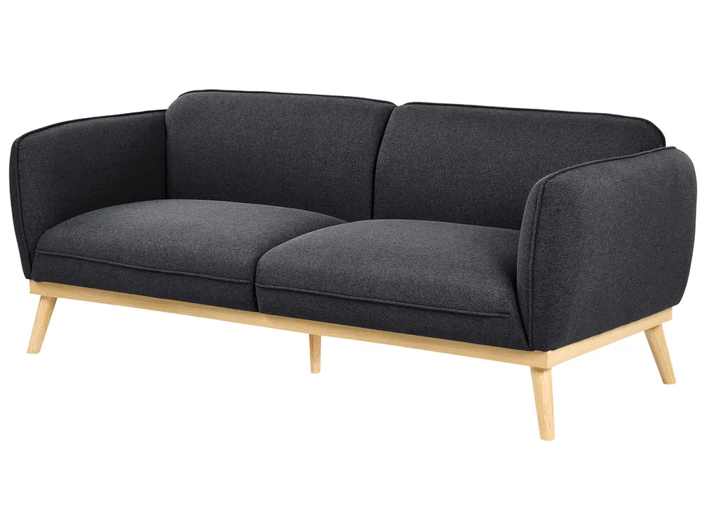 Sofa 3 Seater Fabric Black George