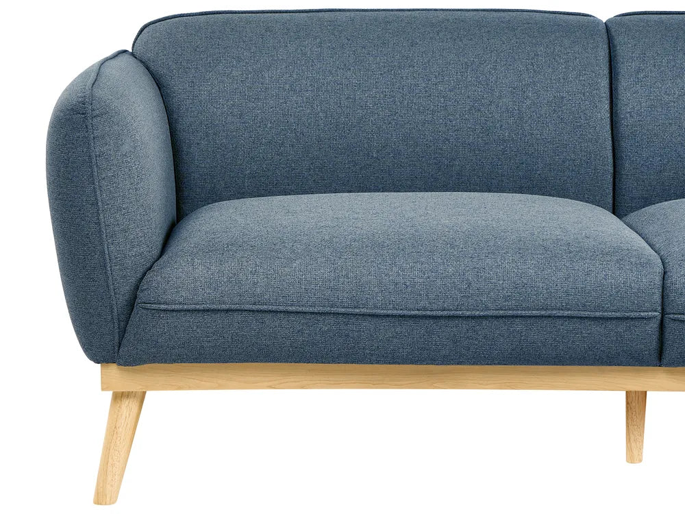 Living Room Set 5 Seater Fabric Blue George