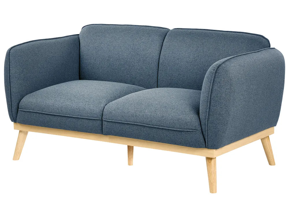 Living Room Set 5 Seater Fabric Blue George