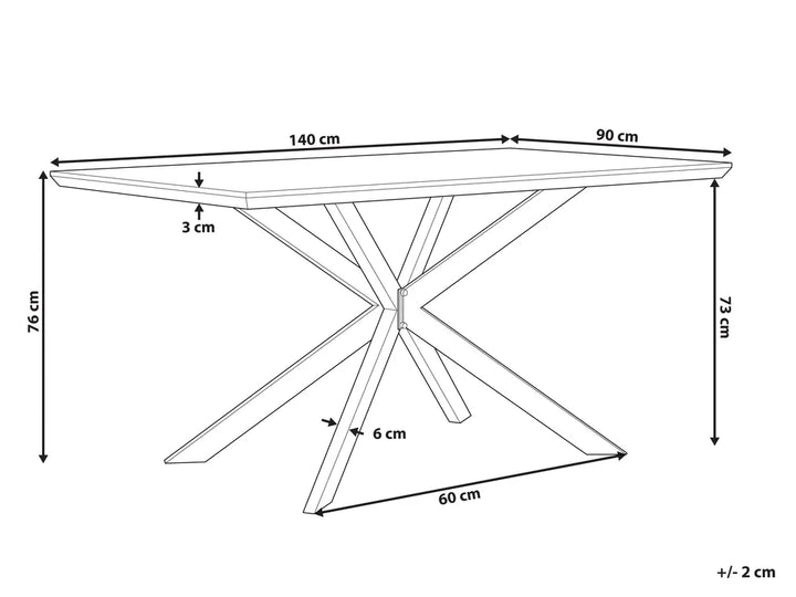 Dining Table Light Brown 140 cm 90 cm Fadzai