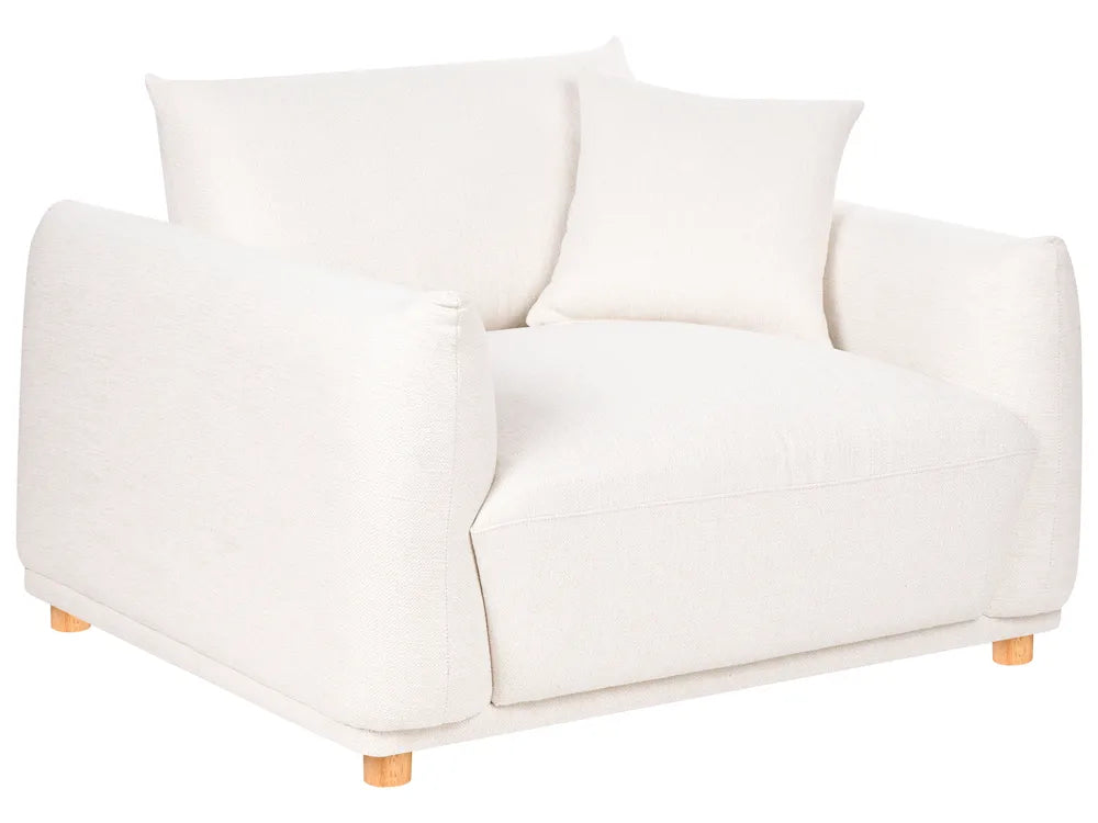 Living Room Set 5 Seater Fabric Off-White Damika