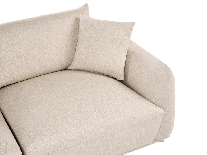 Living Room Set 5 Seater Fabric Beige Damika