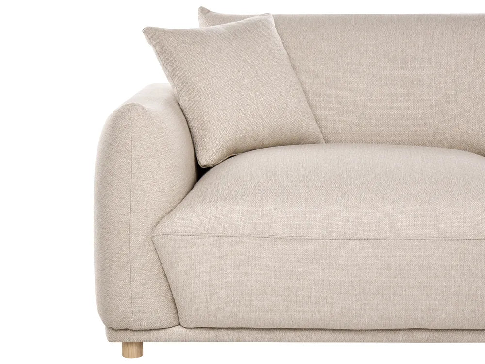 Living Room Set 5 Seater Fabric Beige Damika