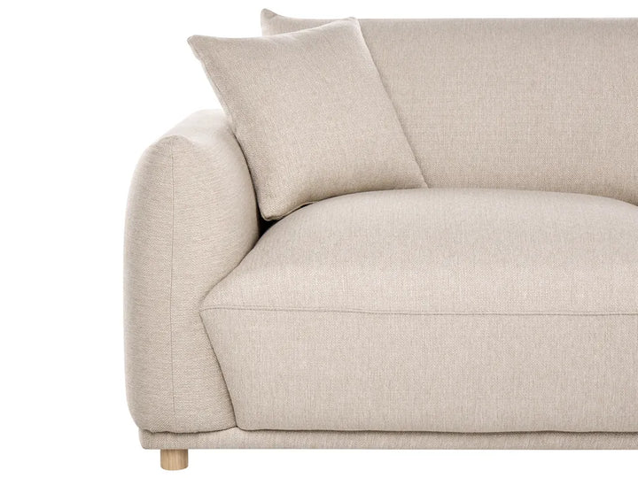 Living Room Set 5 Seater Fabric Beige Damika