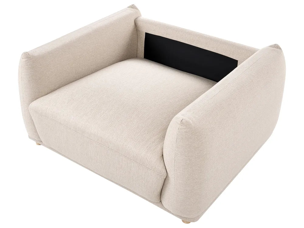 Living Room Set 5 Seater Fabric Beige Damika