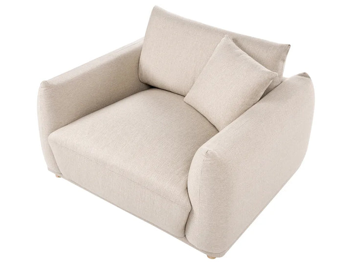 Living Room Set 5 Seater Fabric Beige Damika