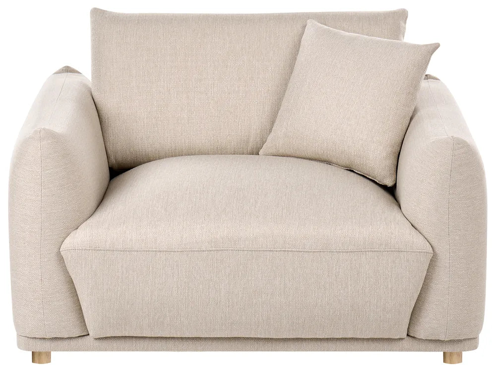 Living Room Set 5 Seater Fabric Beige Damika