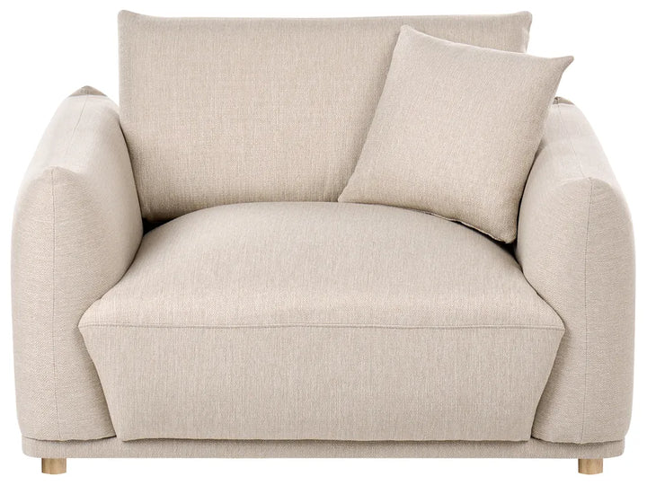 Living Room Set 5 Seater Fabric Beige Damika