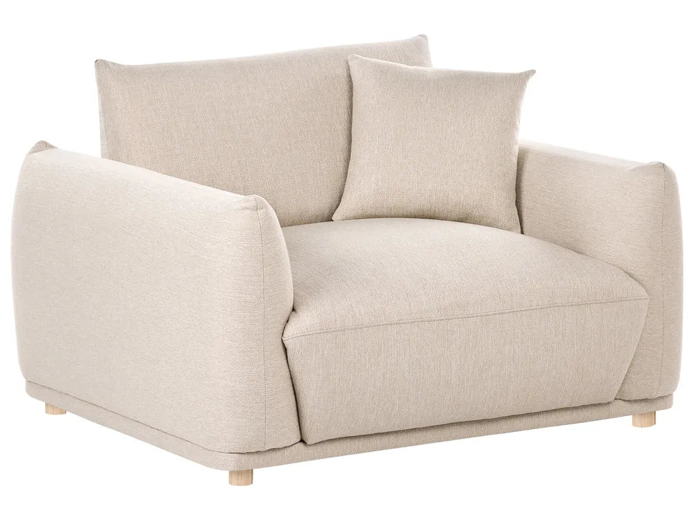 Living Room Set 5 Seater Fabric Beige Damika