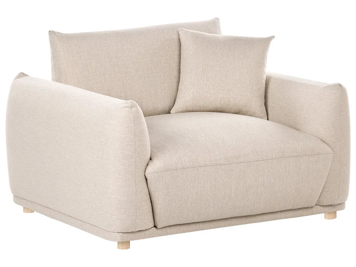 Living Room Set 5 Seater Fabric Beige Damika