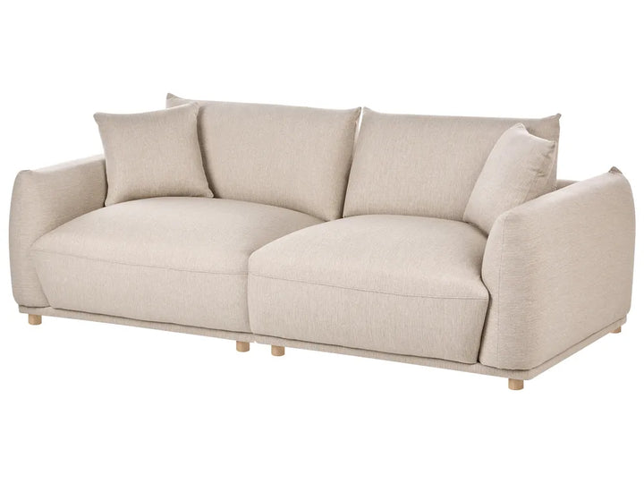 Living Room Set 5 Seater Fabric Beige Damika
