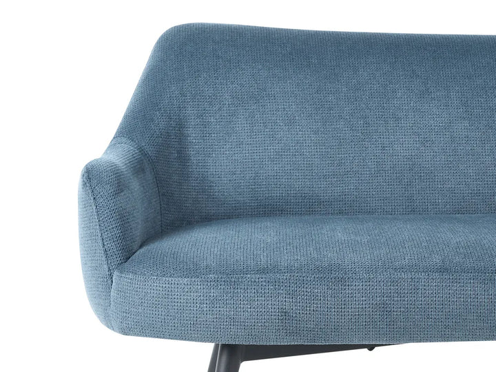 Dining Bench 2 Seater Fabric Blue Aiydan