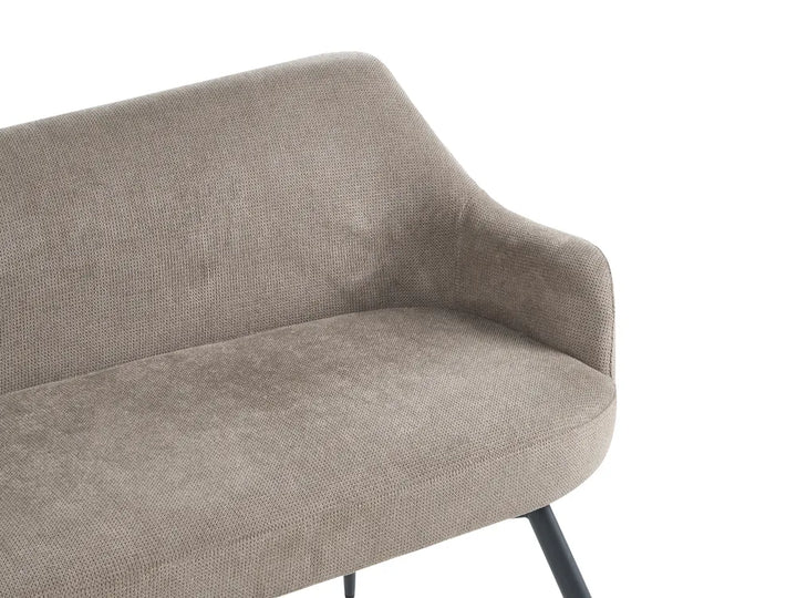 Dining Bench 2 Seater Fabric Taupe Aiydan