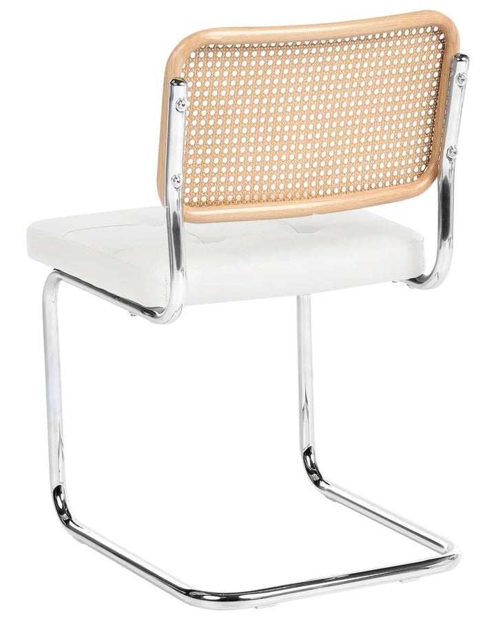 Set of 2 Dining Chairs Faux Leather White Fredo