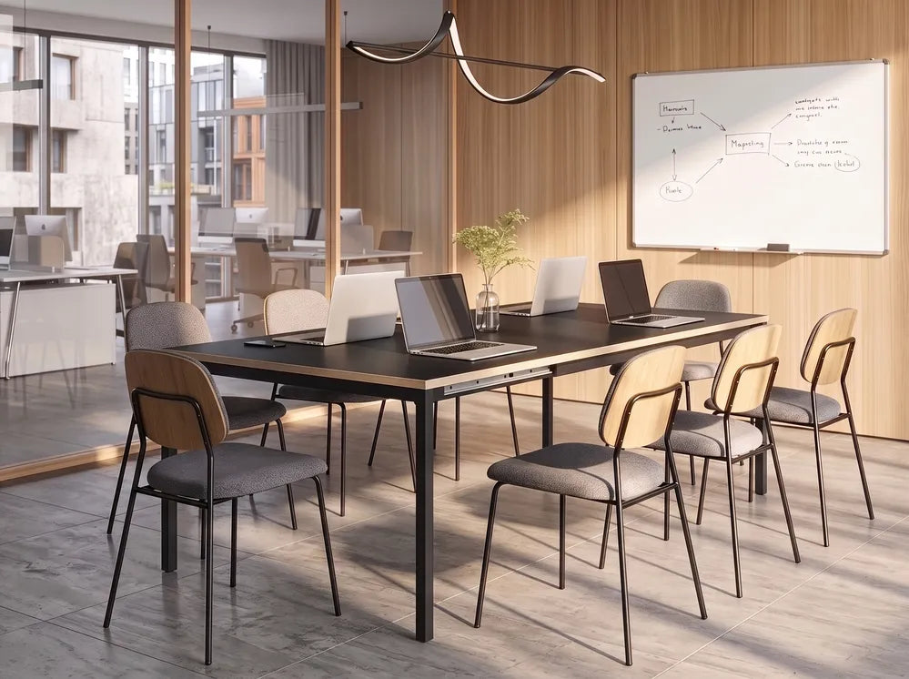 Extending Conference Table 90 cm 140/190 cm Black Bradon