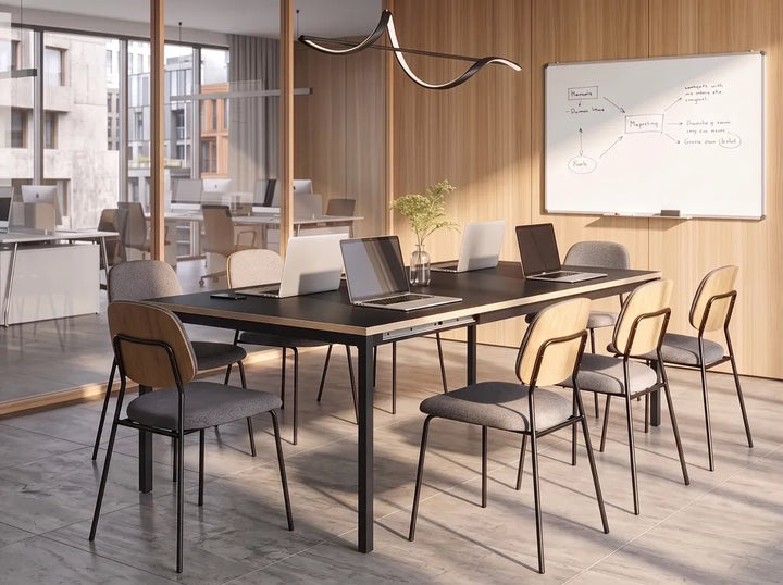 Extending Conference Table 90 cm 140/190 cm Black Bradon
