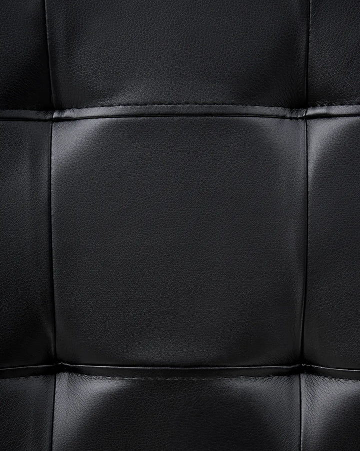Set of 2 Dining Chairs Faux Leather Black Fredo