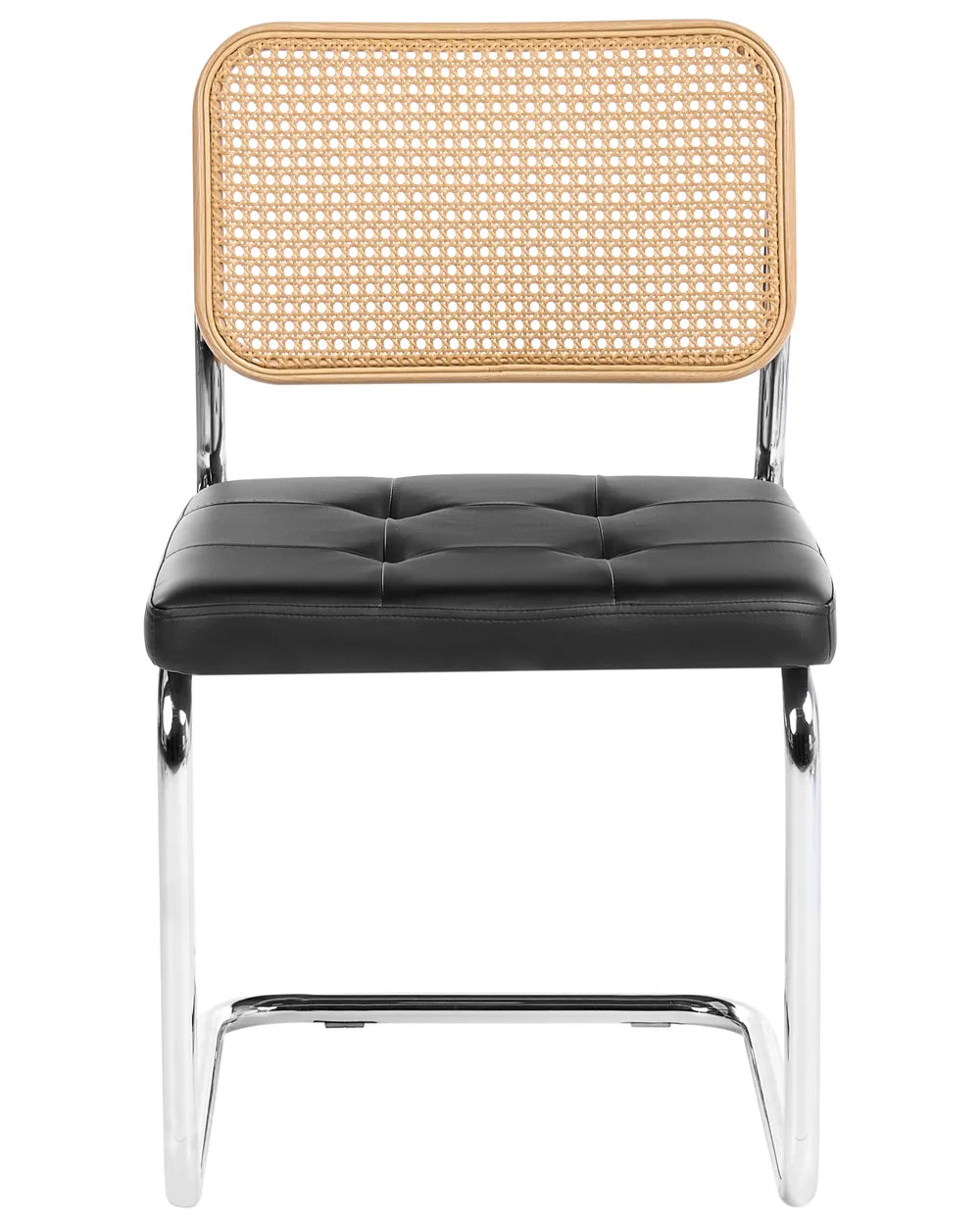 Set of 2 Dining Chairs Faux Leather Black Fredo