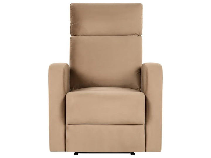 Manual Recliner Living Room Set 3 Seater Velvet Light Brown Beetner