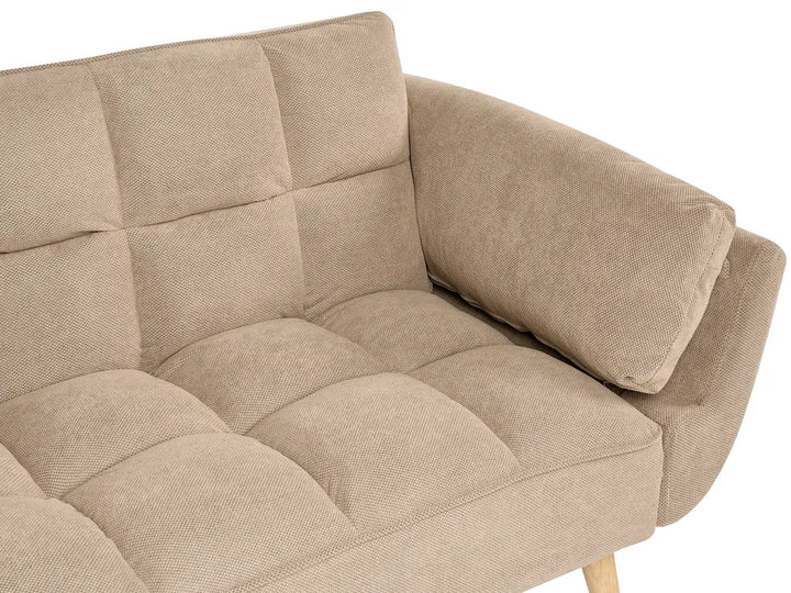 Sofa Bed 3 Seater Fabric Light Brown Norelia