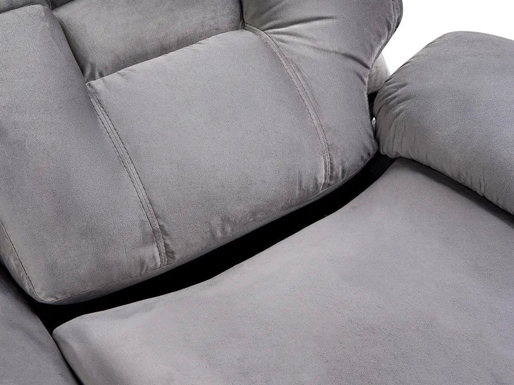 Electric Recliner Sofa 2 Seater Velvet Grey Caynemore