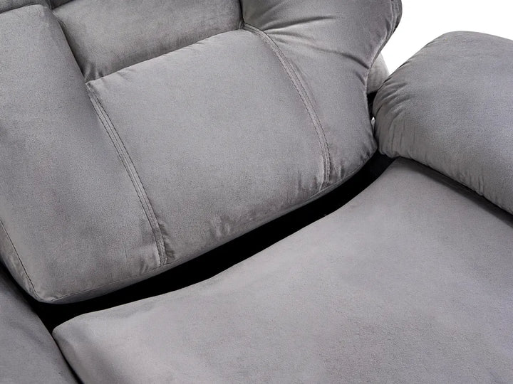 Electric Recliner Sofa 2 Seater Velvet Grey Caynemore