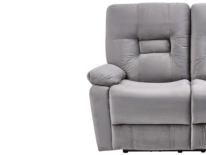 Electric Recliner Sofa 2 Seater Velvet Grey Caynemore
