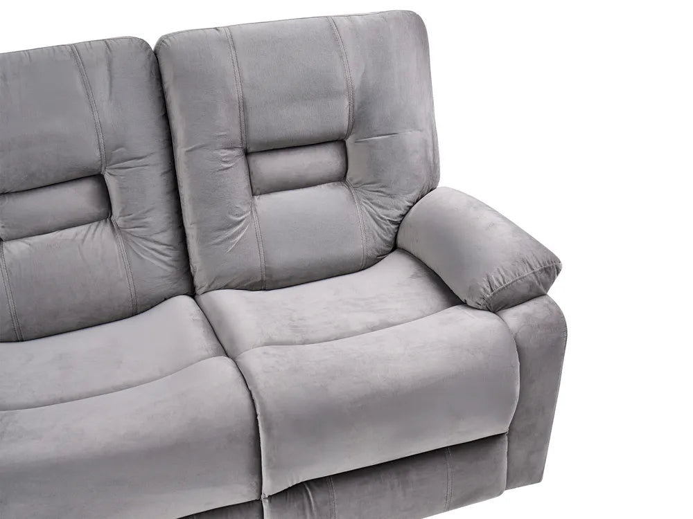 Electric Recliner Sofa 2 Seater Velvet Grey Caynemore
