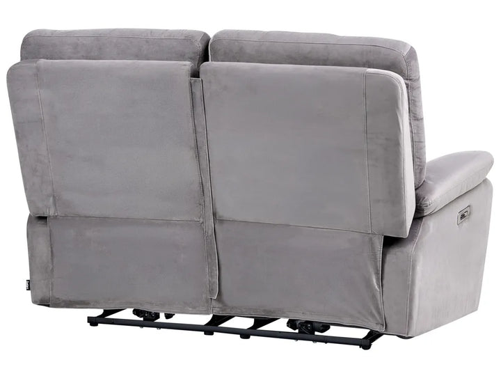 Electric Recliner Sofa 2 Seater Velvet Grey Caynemore