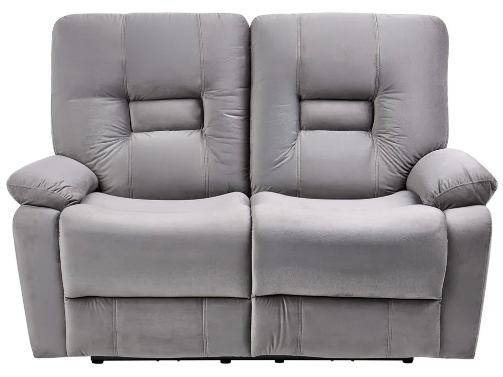 Electric Recliner Sofa 2 Seater Velvet Grey Caynemore